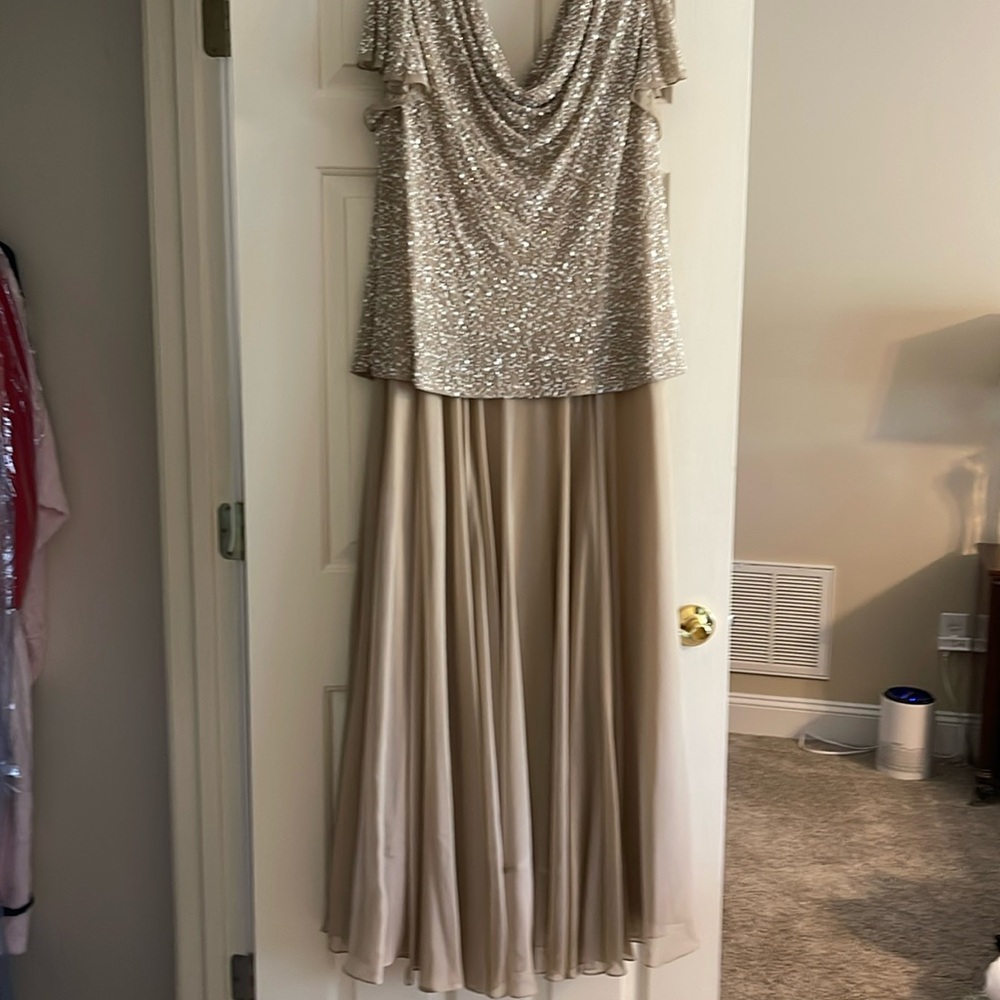 Evening gown. Light taupe color. Never worn or altered